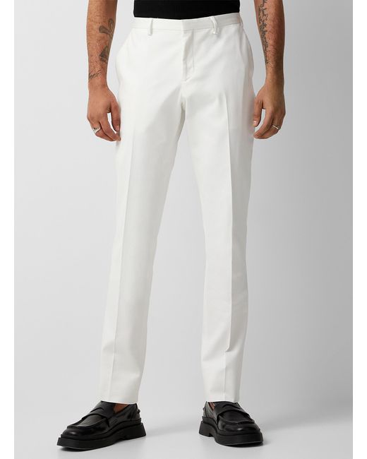Le 31 Gray White Coolmax Twill Pant Stockholm Fit for men