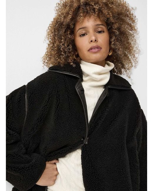 Soaked In Luxury Black Evannah Soft Plush Coat