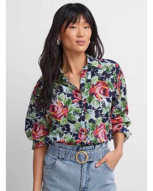 Icône Multicolor Luxurious Bloom Loose Shirt