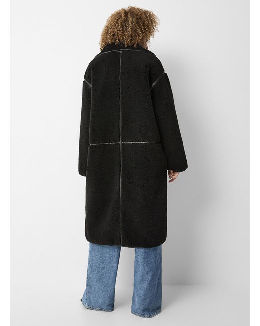 Soaked In Luxury Black Evannah Soft Plush Coat