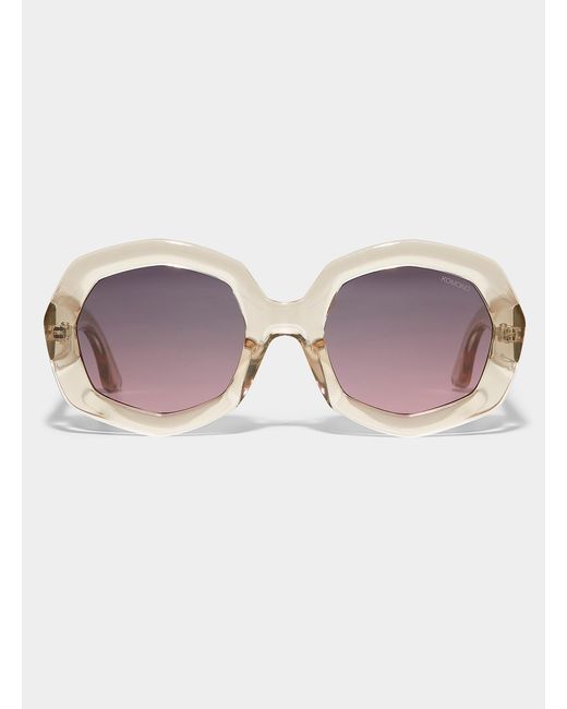 Komono Pink Amy Geo Round Sunglasses