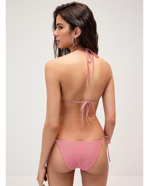 Simon's Pink Halter String Triangle Bra