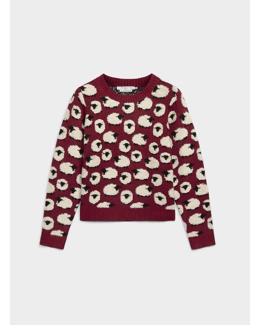 Contemporaine Red Animals Jacquard Sweater