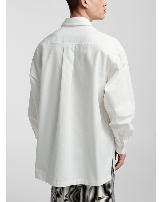 KENZO White Boke Flower Embroidered Oversized Shirt for men