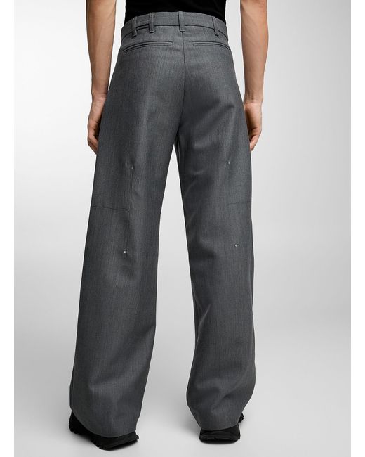HELIOT EMIL Gray Metallic Studs Grey Pant for men