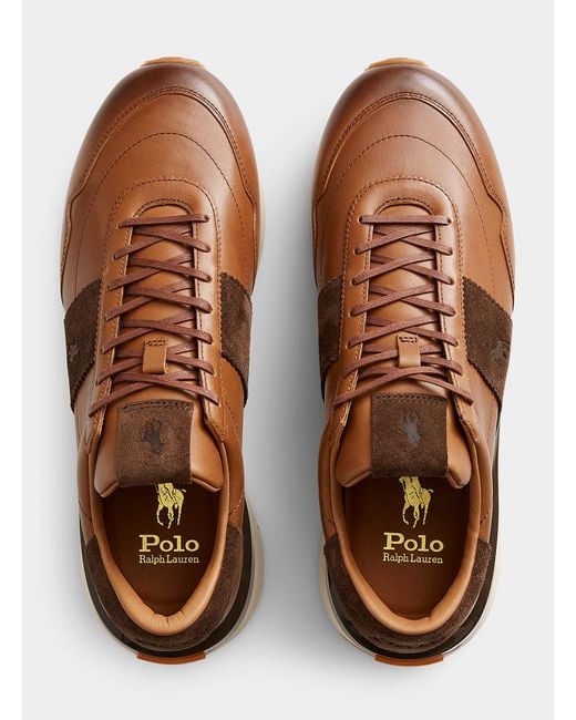 Polo Ralph Lauren Brown Train 89 Leather Sneakers Men for men