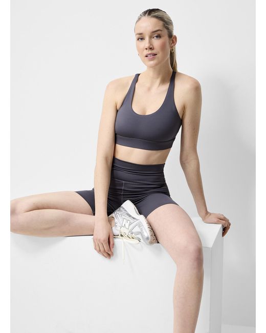 I.FIV5 White Mesh Racerback Sports Bra Medium To High Support