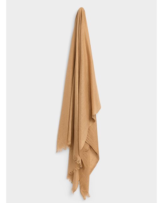 Simon's Natural Lightweight Pleated Scarf