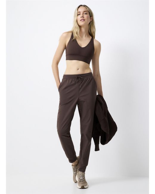 I.FIV5 White Stretch Canvas joggers
