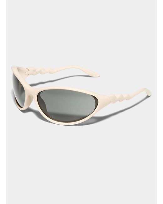 Komono White The Glitch Sports Sunglasses