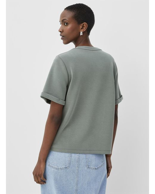 Contemporaine Gray Rolled Sleeves Peach