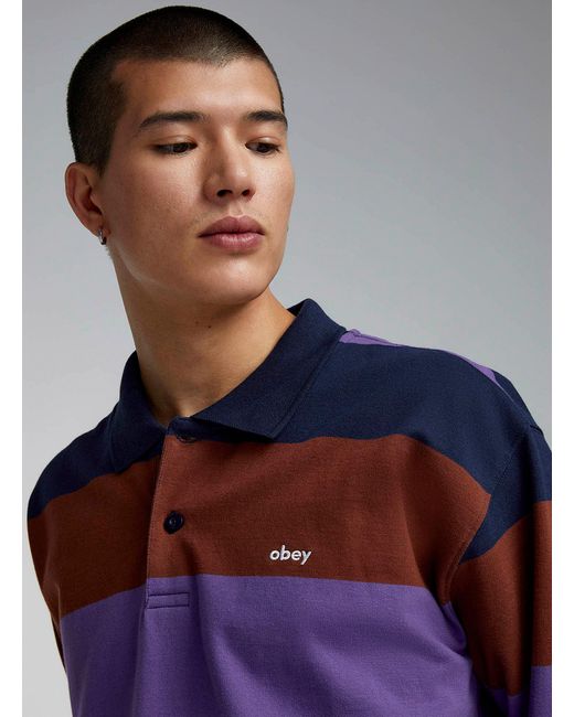 Obey Blue Liam Rugby Polo for men