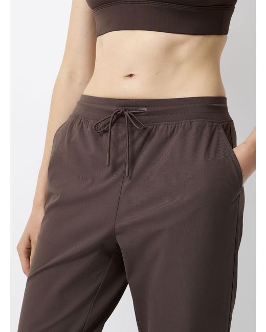 I.FIV5 White Stretch Canvas joggers
