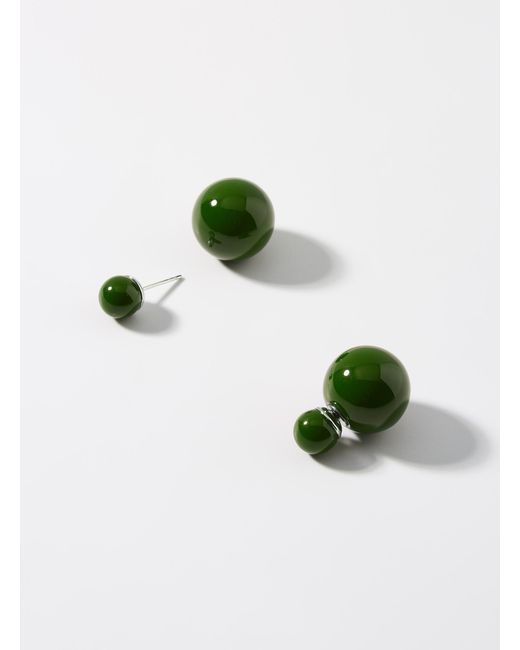 Simon's Green Solid Bead Earrings