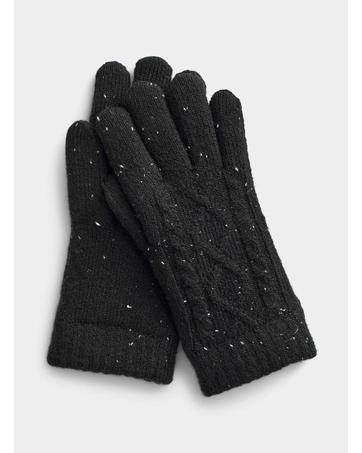 Simon's Black Confetti Knit Gloves