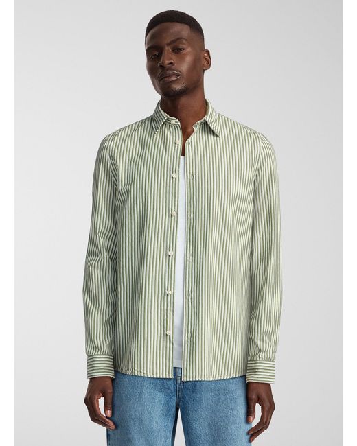 Marc O' Polo Green Olive Stripe Shirt for men