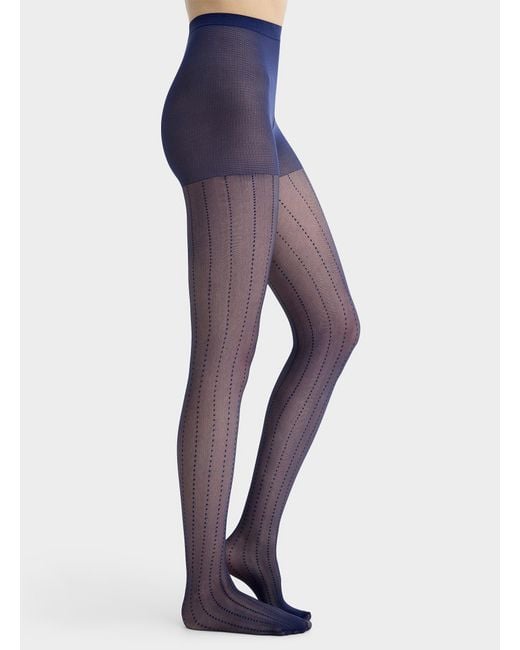 Simon's Gray Vertical Stripe Sheer Pantyhose Exclusive Collection From Italy
