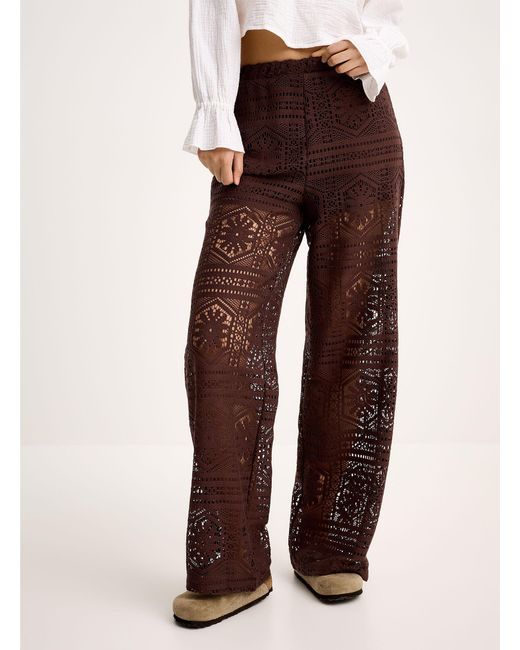 ONLY White Openwork Knit Pant
