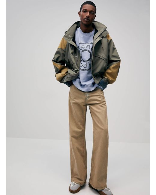 Acne Studios Denim Blocks Windbreaker Jacket in Green for