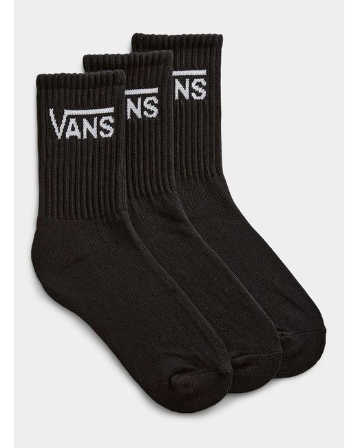 Vans Black Signature Ribbed Socks Set Of 3