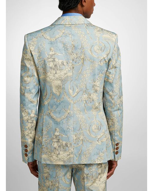 Vivienne Westwood Blue Renaissance Pattern Blazer for men