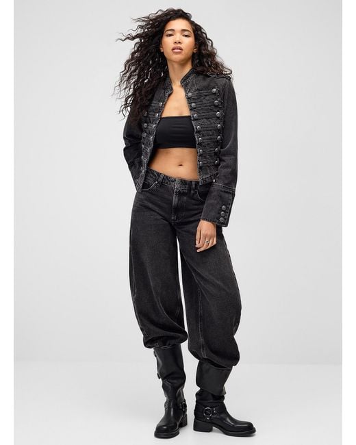 Twik Gray Fitted Denim Officer Jacket
