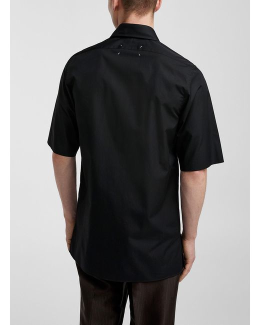 Maison Margiela Black Pointed Collar Poplin Shirt for men