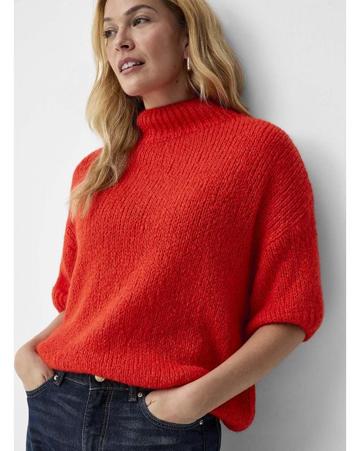 Contemporaine Red Wool And Mohair Mock