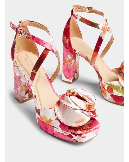 Ted Baker Pink Maddy Flowers Heeled Sandals Women