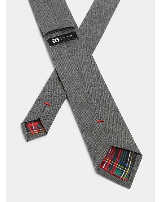 Le 31 Gray Solid Wool Tie for men