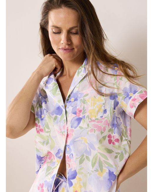 Ralph Lauren Natural Perfumed Flowers Piped Pyjama Set