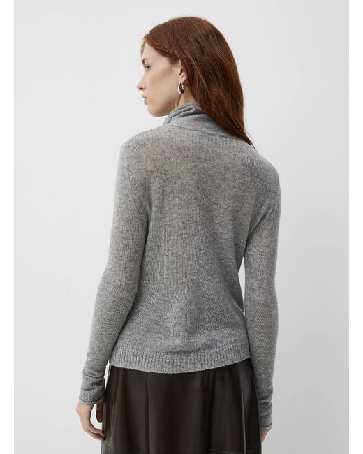 Contemporaine Gray Pure Cashmere Turtleneck Sweater