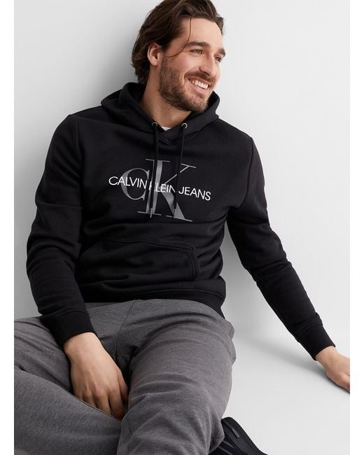 Calvin Klein Black Ck Logo Hoodie for men