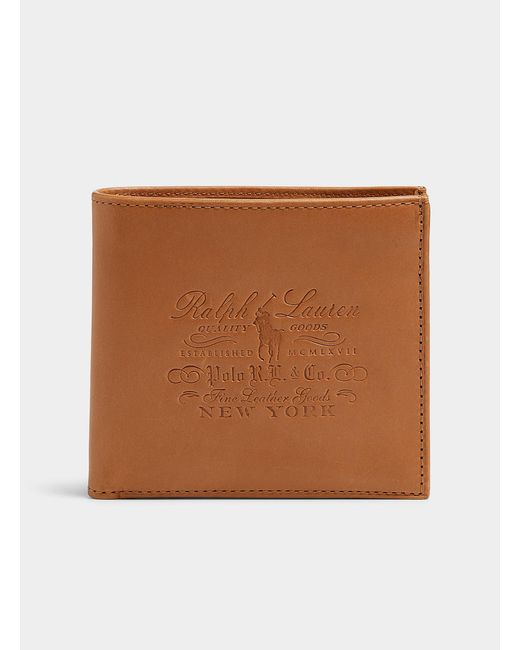 Polo Ralph Lauren Brown Embossed Retro Logo Leather Wallet for men