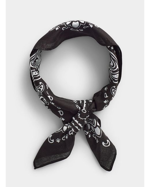 Le 31 Black Paisley Bandana for men