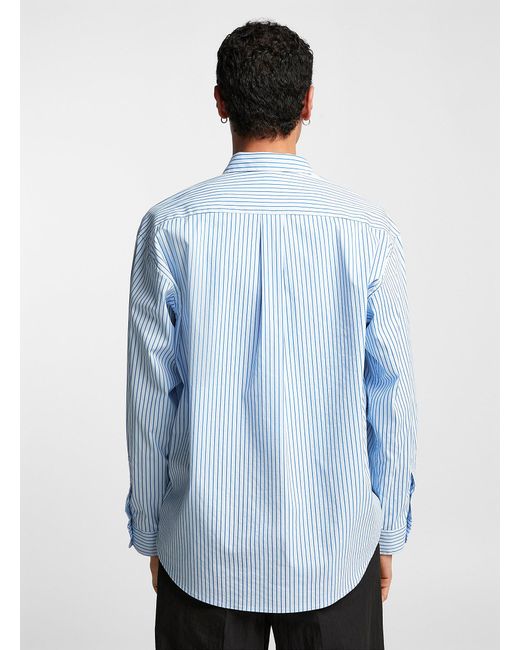 Le 31 White Loose Striped Shirt for men