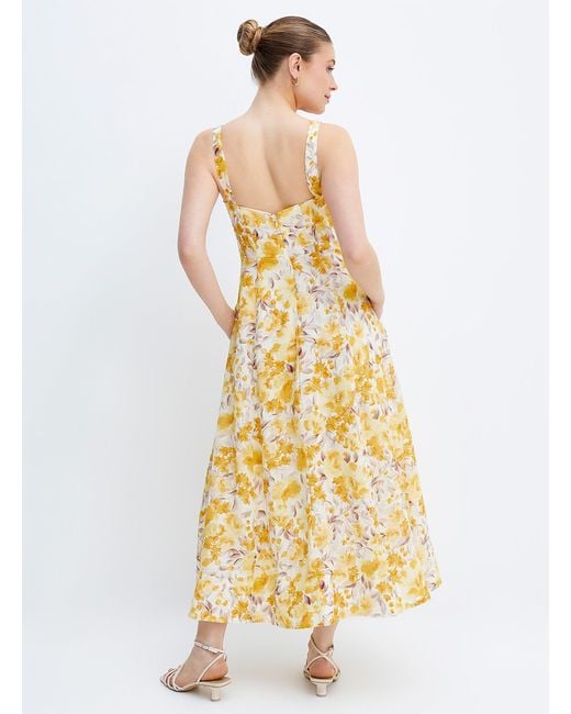Bardot Metallic Sunny Flowers Bustier Dress
