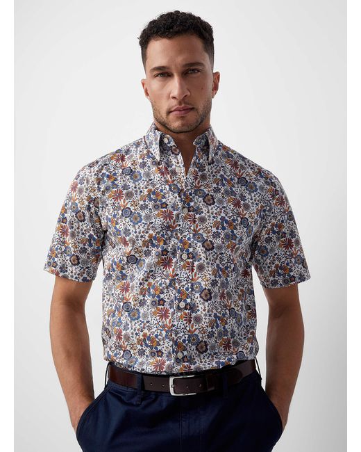Le 31 Gray Floral Explosion Shirt Modern Fit for men