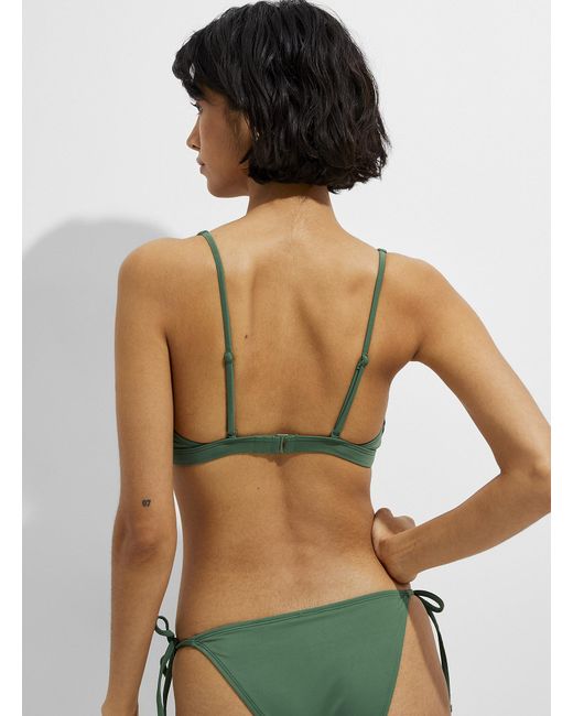 Simon's Green Solid Triangle Bralette