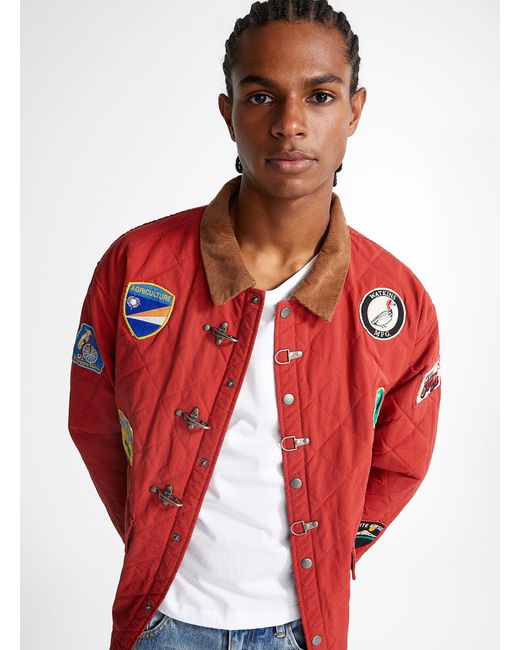 Profound Red Quilted Memories Jacket for men