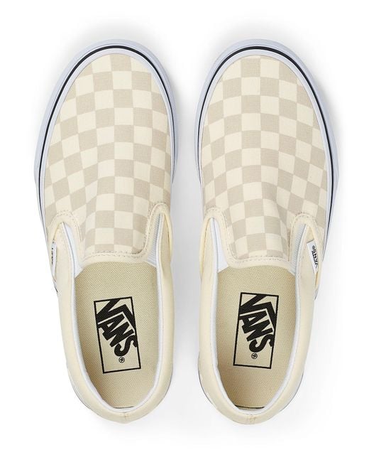 Vans Canvas Checkerboard Classic Beige Slip in Ivory White (White) - Lyst
