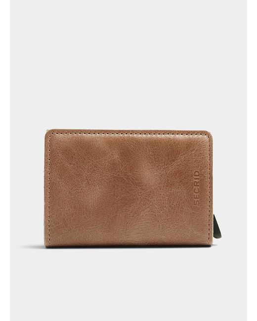Secrid Brown Vintage Leather Mini Wallet for men