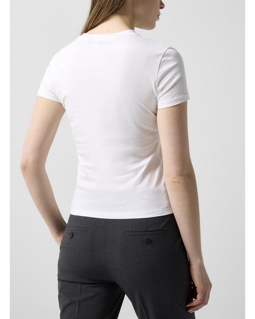 Theory White Tiny Pima Cotton T
