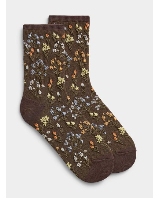 Simon's Brown Spring Blossom Socks