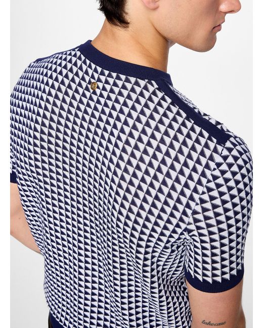 Versace Blue Triangular Jacquard Short for men