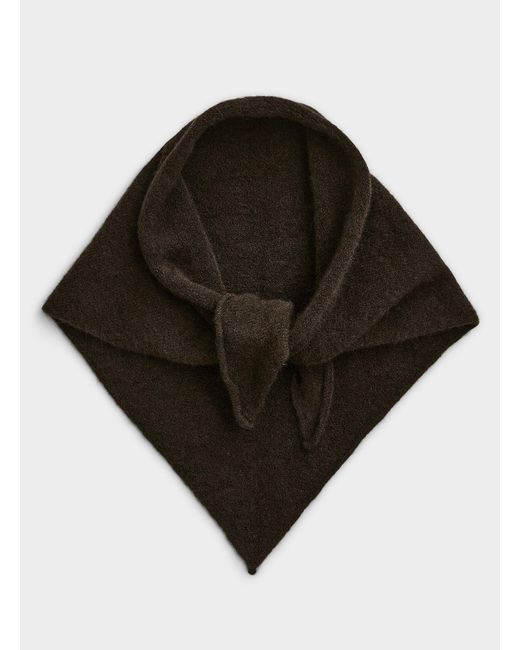 Simon's Black Lightweight Wool And Alpaca Scarf Exclusive Collection From Italy