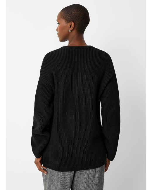 Contemporaine Black Jewel Buttons Thick 100% Cotton Cardigan