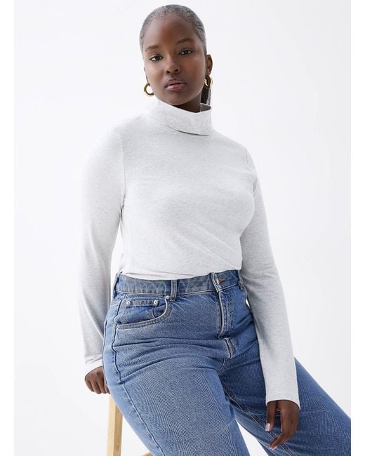 Twik White Brushed Jersey Turtleneck T