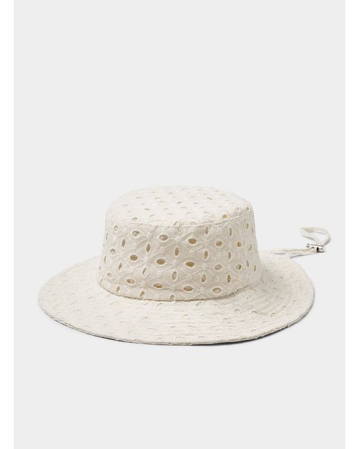 Obey Natural Vacances Broderie Anglaise Bucket Hat for men