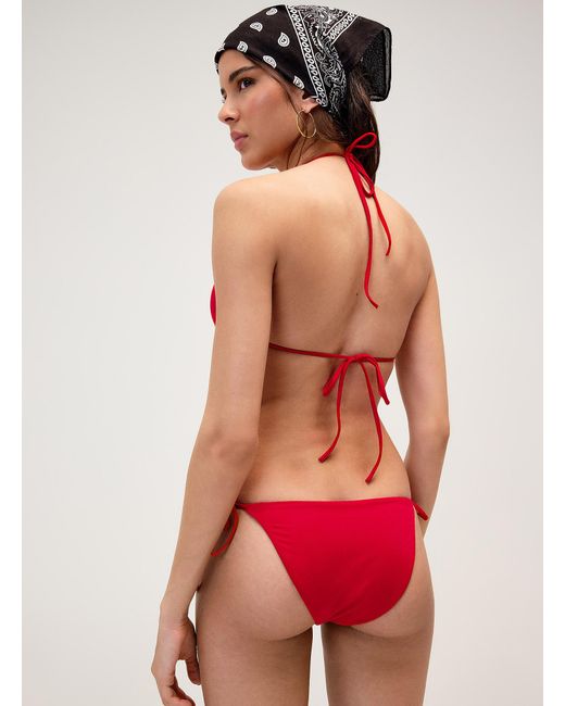 Simon's Red Halter String Triangle Bra